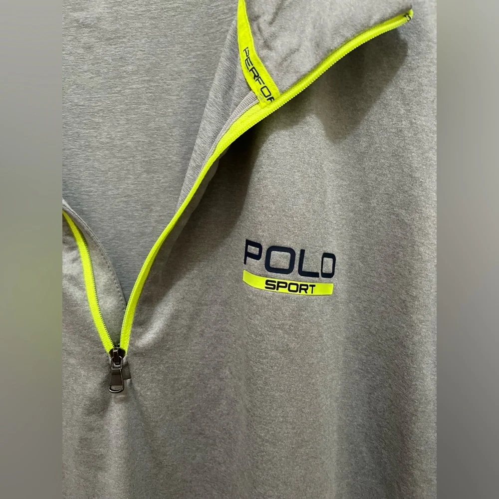 Ralph Lauren Polo Sport Gray Golf Performance XL 1/4 Zip Pullover  Thermo Vent - Picture 4 of 9